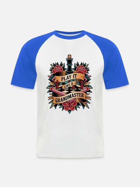 Play It Like A Grandmaster - Men's Baseball T-Shirt - white/royal blue