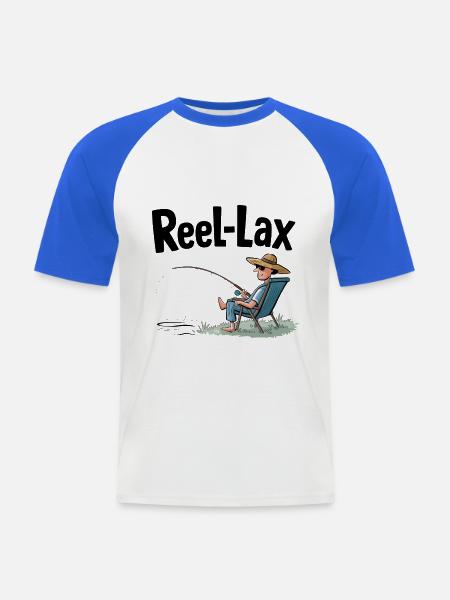 Reel laxiste - T-shirt baseball manches courtes Homme - blanc/bleu royal