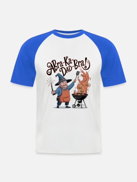 AbraKa-Dad-Bra ! - T-shirt baseball manches courtes Homme - blanc/bleu royal