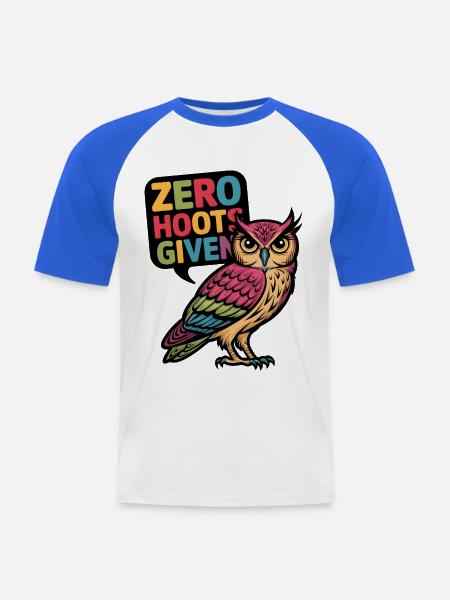 Zero Hoots Given - Men's Baseball T-Shirt - white/royal blue
