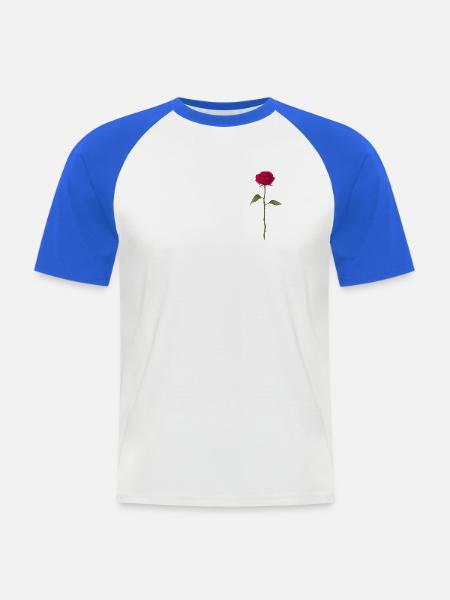 Rose - Men's Baseball T-Shirt - white/royal blue