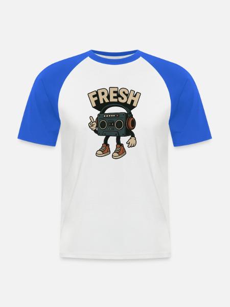 Fresh - Männer Baseball-T-Shirt - Weiß/Royalblau