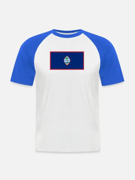 Guam - Männer Baseball-T-Shirt - Weiß/Royalblau