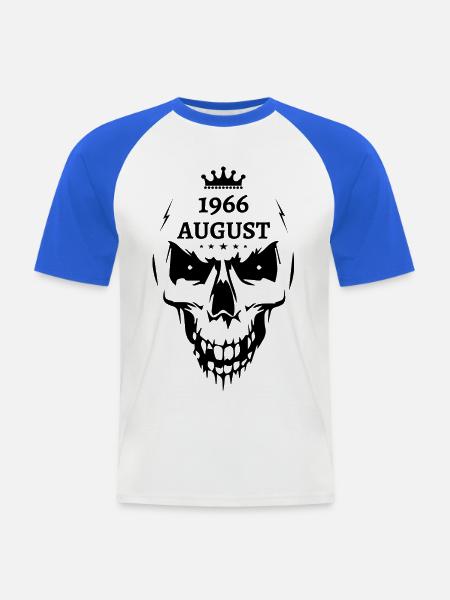 August 1966 Totenkopf - Männer Baseball-T-Shirt - Weiß/Royalblau