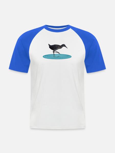 Wasserralle - Männer Baseball-T-Shirt - Weiß/Royalblau