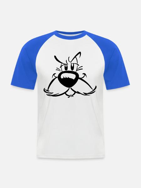 Asterix & Obelix - Idefix Kostüm - Männer Baseball-T-Shirt - Weiß/Royalblau