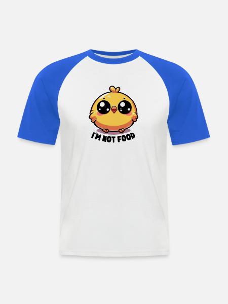 I'm not food - Männer Baseball-T-Shirt - Weiß/Royalblau