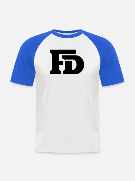 Fire Dept - Männer Baseball-T-Shirt - Weiß/Royalblau