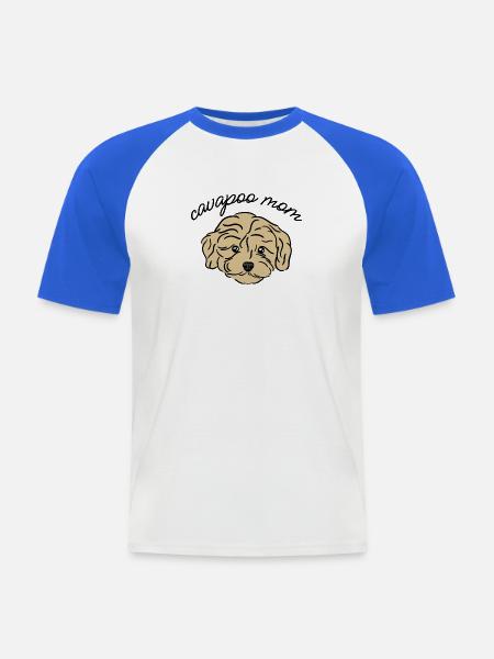 cavapoo mom - Männer Baseball-T-Shirt - Weiß/Royalblau