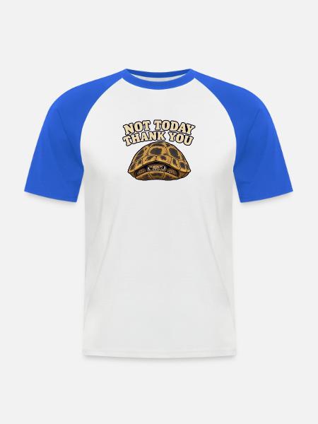 Nicht heute, Schildkröte - Männer Baseball-T-Shirt - Weiß/Royalblau