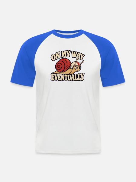 Schließlich Racing Snail - Männer Baseball-T-Shirt - Weiß/Royalblau
