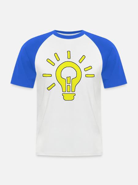 Gelbe Birne: kreative Idee - Männer Baseball-T-Shirt - Weiß/Royalblau