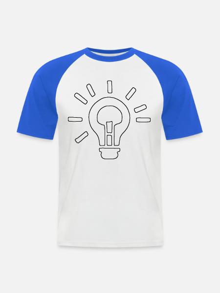 Glühbirne Silhouette - Männer Baseball-T-Shirt - Weiß/Royalblau