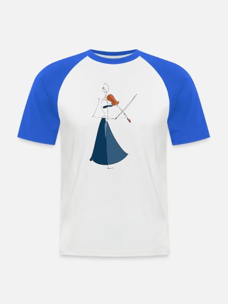 Geigenmusik - Männer Baseball-T-Shirt - Weiß/Royalblau