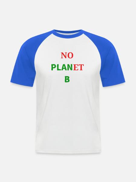 No Plan(et) B  - Männer Baseball-T-Shirt - Weiß/Royalblau