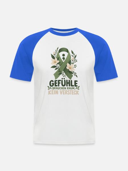 Mentale Gesundheit Bewusstsein Depressionen - Männer Baseball-T-Shirt - Weiß/Royalblau