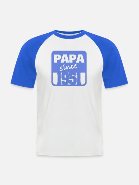 Vater 1951 - Männer Baseball-T-Shirt - Weiß/Royalblau