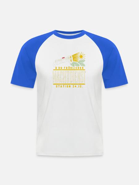 O du fröhlicher Nachtdienst Station - Männer Baseball-T-Shirt - Weiß/Royalblau