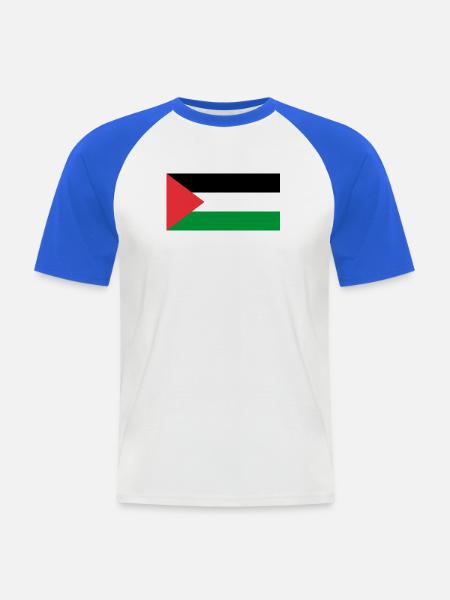 Palästina - Männer Baseball-T-Shirt - Weiß/Royalblau
