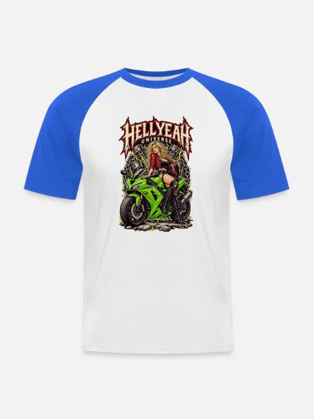 PISS MISSILE 636 - Männer Baseball-T-Shirt - Weiß/Royalblau