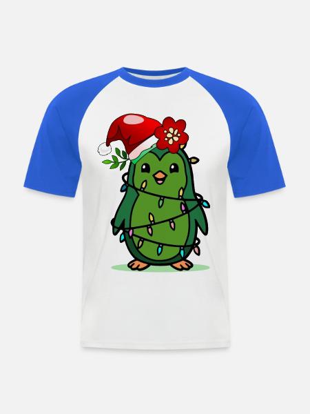 Christmas Kids Pinguin - Männer Baseball-T-Shirt - Weiß/Royalblau