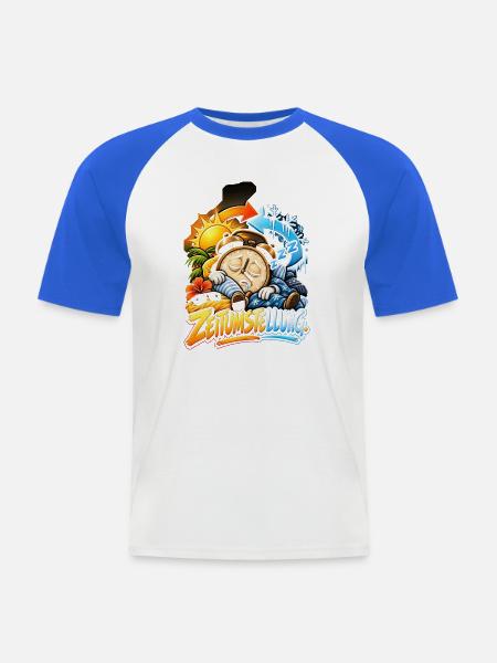 Zeitumstellung Schlafmodus - Männer Baseball-T-Shirt - Weiß/Royalblau