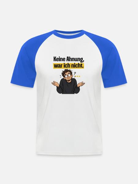 Keine Ahnung, war ich nicht - Männer Baseball-T-Shirt - Weiß/Royalblau