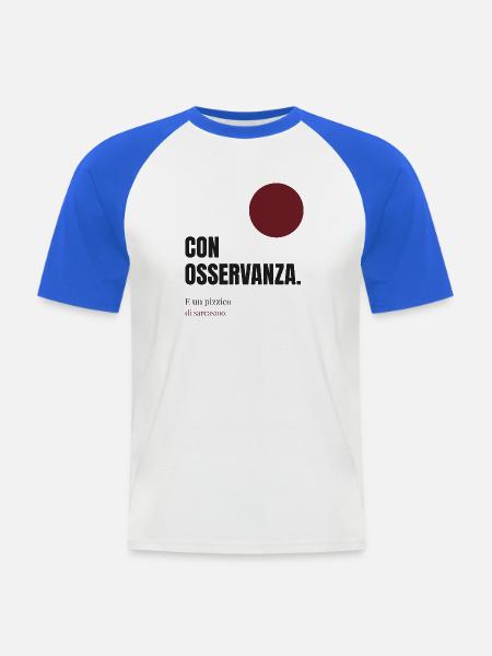 Mit Geistesanwalt ironischem Sarkasmus - Männer Baseball-T-Shirt - Weiß/Royalblau