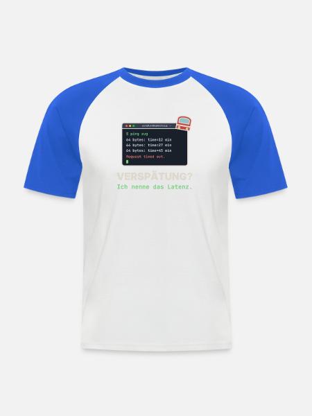 Ping Verzögerung: Latenz Meme - Männer Baseball-T-Shirt - Weiß/Royalblau