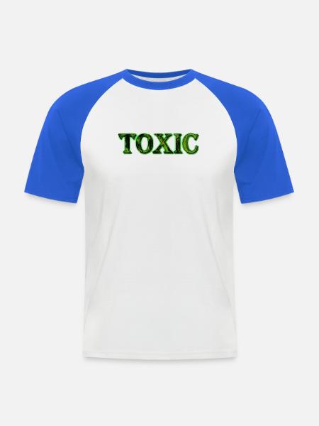 Giftiges Neongrün - Männer Baseball-T-Shirt - Weiß/Royalblau