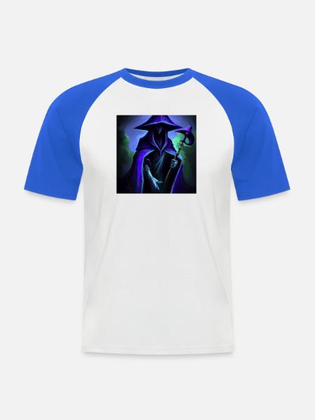Dunkler Zauberer - Männer Baseball-T-Shirt - Weiß/Royalblau