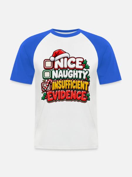 Nett Frech Beweislos Weihnacht - Männer Baseball-T-Shirt - Weiß/Royalblau