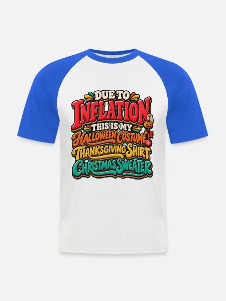 Inflation Holiday Mashup Shirt - Männer Baseball-T-Shirt - Weiß/Royalblau