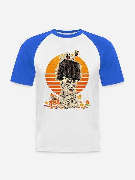Halloween Geister-Lasttest für IT-Engineers - Männer Baseball-T-Shirt - Weiß/Royalblau