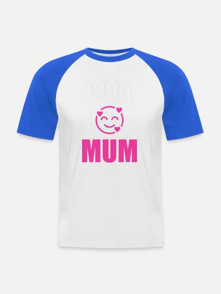 Coole Mama-Emoji-Herzen - Männer Baseball-T-Shirt - Weiß/Royalblau