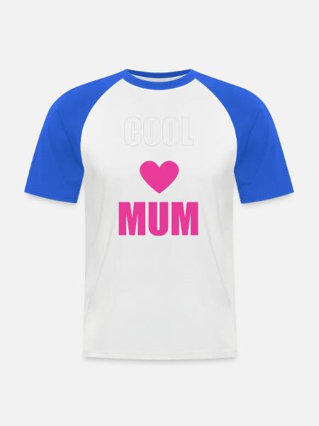 Bold Mum Herz-Tee - Männer Baseball-T-Shirt - Weiß/Royalblau