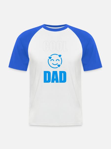 Cooles Papa-Emoji mit Herzen - Männer Baseball-T-Shirt - Weiß/Royalblau