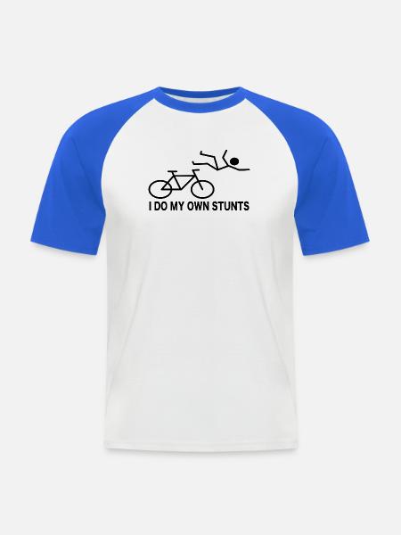 Radfahrer Fahrrad Spruch Humor - Männer Baseball-T-Shirt - Weiß/Royalblau