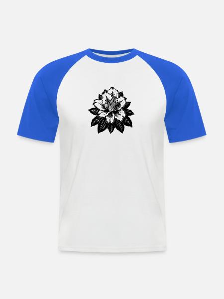 Rhododendronblüte - Männer Baseball-T-Shirt - Weiß/Royalblau