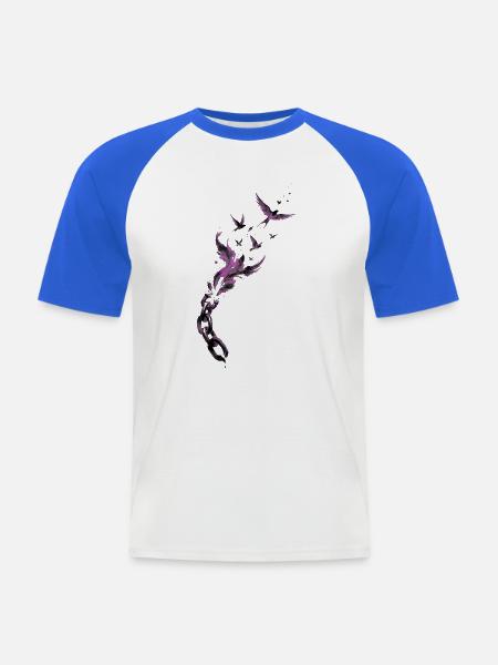 Purple Chain Wings Release - Männer Baseball-T-Shirt - Weiß/Royalblau