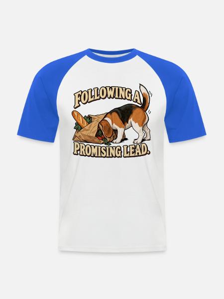 Beagle Vielversprechender Lead - Männer Baseball-T-Shirt - Weiß/Royalblau