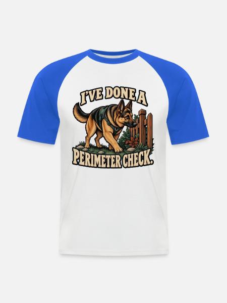 Deutsche Schäferhund-Patrouille - Männer Baseball-T-Shirt - Weiß/Royalblau