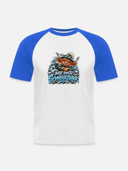 Der grummelige Highland - Männer Baseball-T-Shirt - Weiß/Royalblau