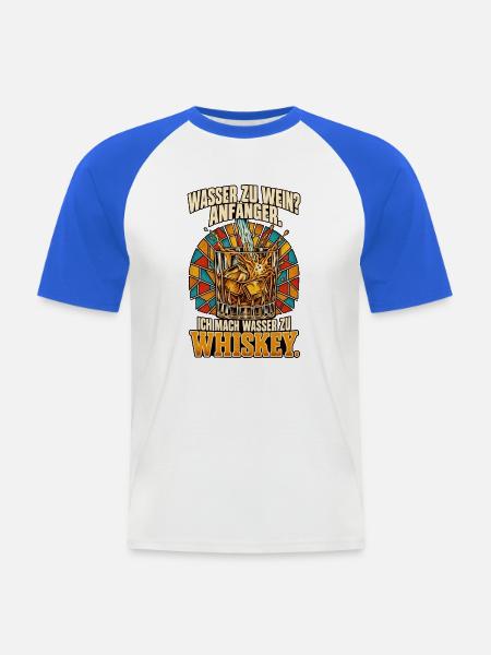 Wasser zu Whiskey Anfänger - Männer Baseball-T-Shirt - Weiß/Royalblau