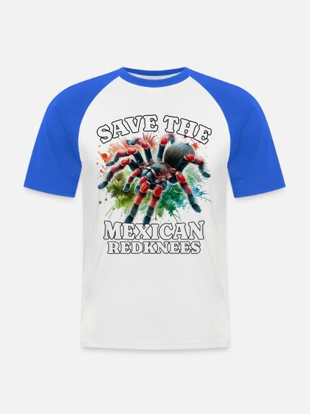 Save Rotknie Vogelspinne - Männer Baseball-T-Shirt - Weiß/Royalblau