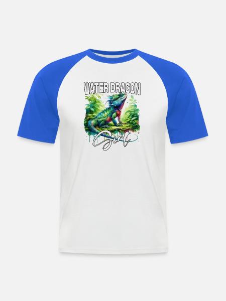 Wasserdrache Girl Lizard Water Dragon - Männer Baseball-T-Shirt - Weiß/Royalblau