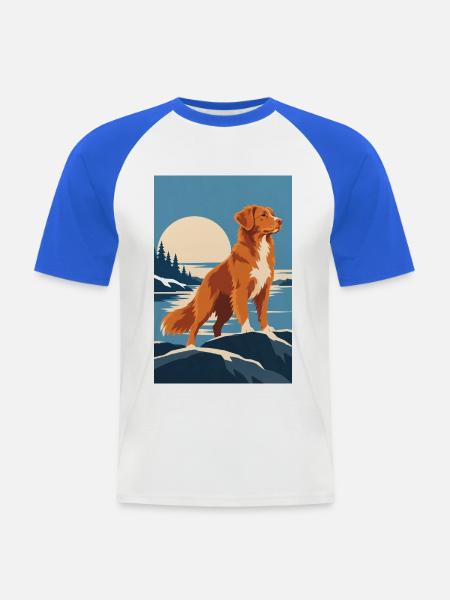 Nova Scotia Retriever - Männer Baseball-T-Shirt - Weiß/Royalblau