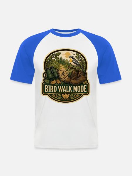 BIRD WALK MODE Wolken - Männer Baseball-T-Shirt - Weiß/Royalblau