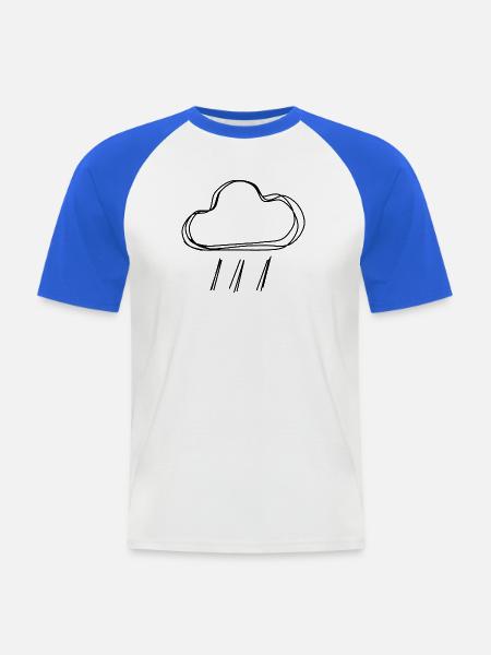 Regenwolke handgezeichnet - Männer Baseball-T-Shirt - Weiß/Royalblau