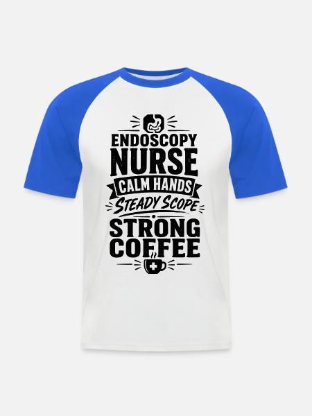 Endoscopy Nurse - Männer Baseball-T-Shirt - Weiß/Royalblau